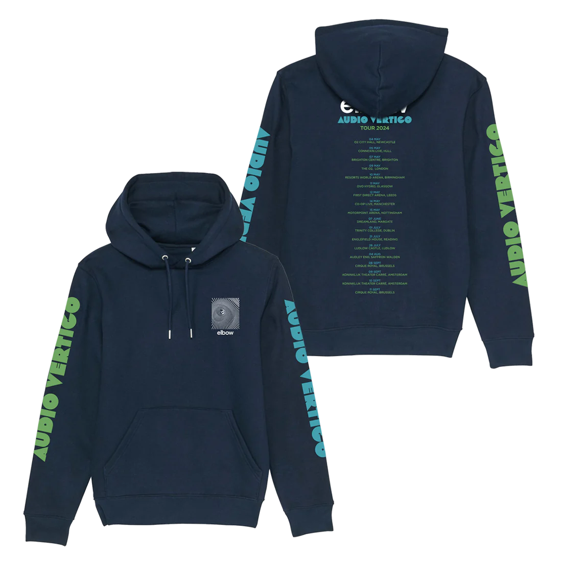 SPIRAL AUDIO VERTIGO TOUR DATE HOODIE - NAVY