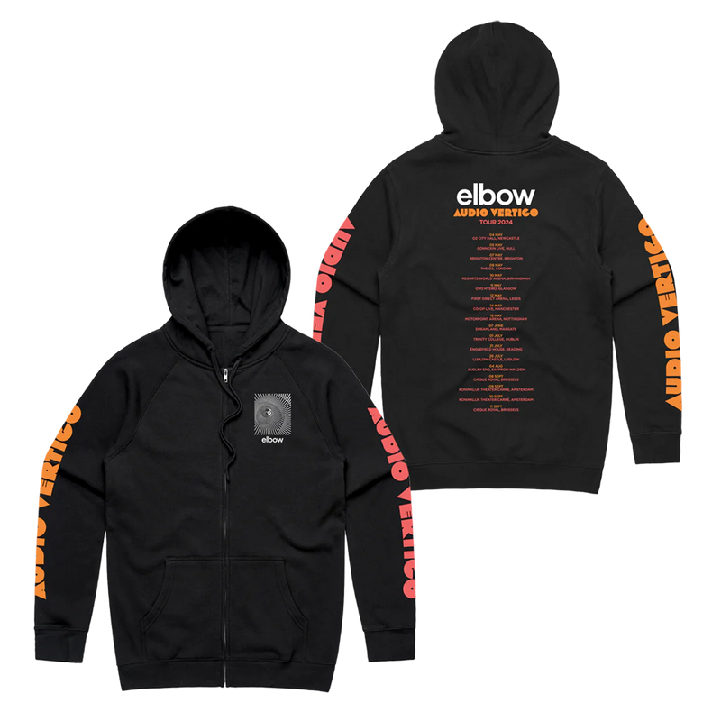 SPIRAL AUDIO VERTIGO TOUR DATE ZIP HOODIE - BLACK