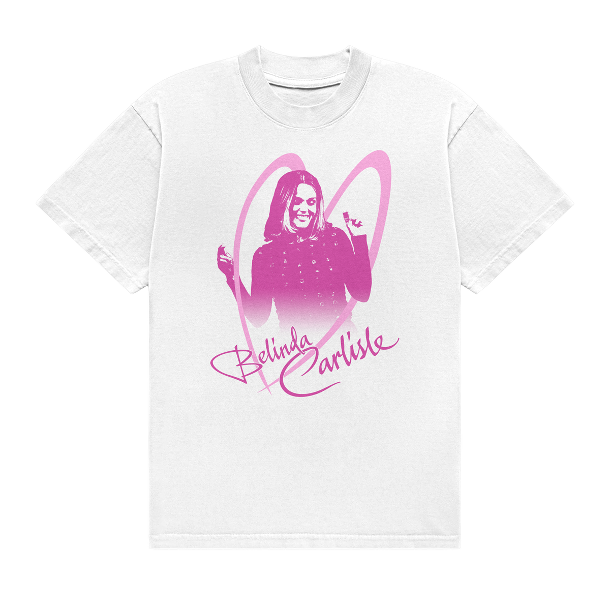 Pink Photo White Tee Shirt