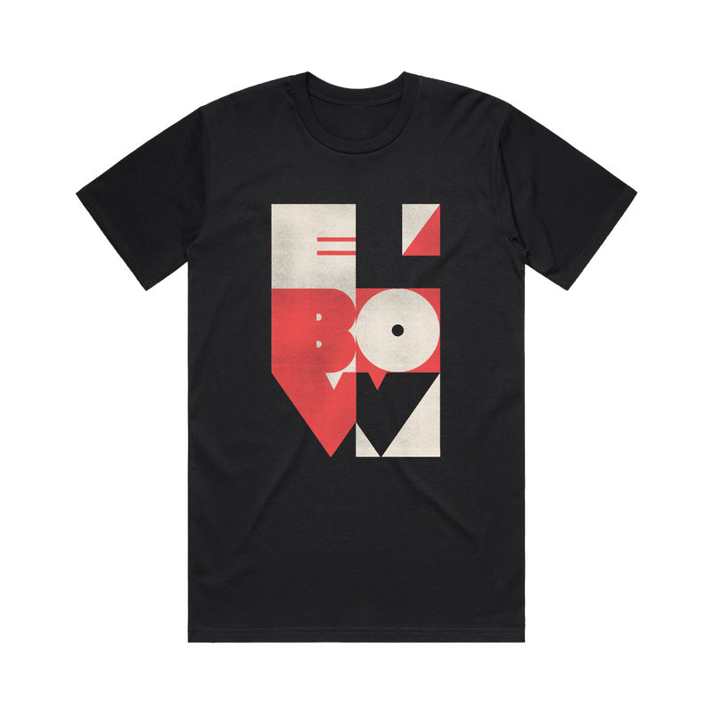 ECHO SQUARES LOGO T-SHIRT - BLACK