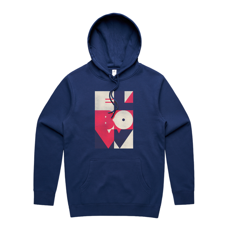 ECHO SQUARES HOODY - NAVY
