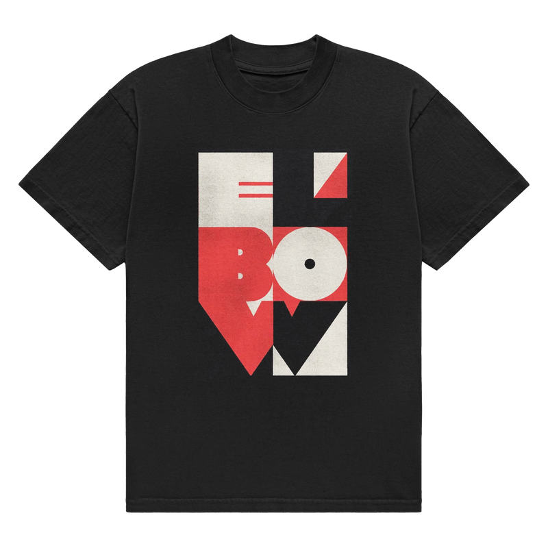 ECHO SQUARES LOGO T-SHIRT - BLACK